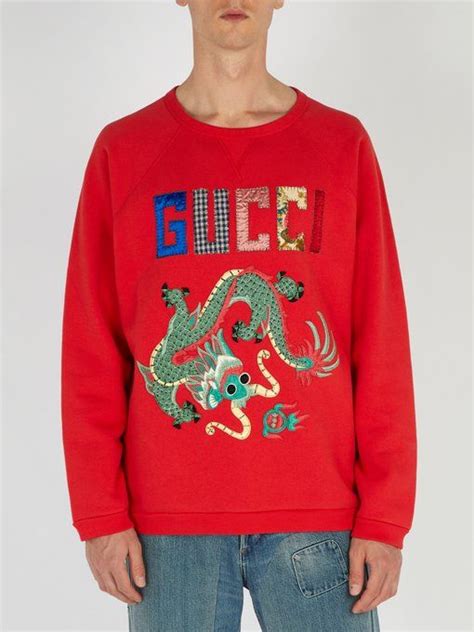 Men’s Gucci Navy Dragon Appliqué Web Sweater Large in Great 